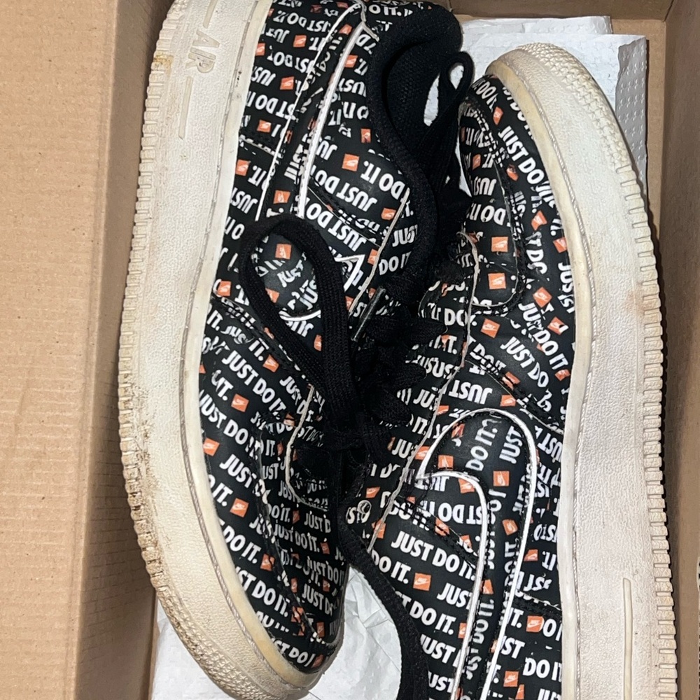 Kids Nike Black and Orange High-Top Sneakers